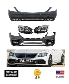 Mercedes-Benz VehiclePartsAndAccessories S63 AMG Body Kit + Headlight S-Class facelift S550 Upgrade Bumpers 8+ Style