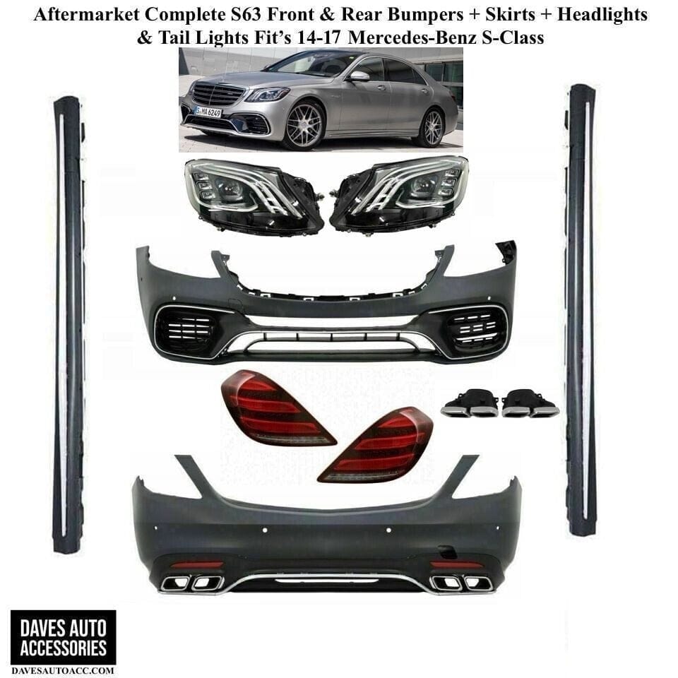 Forged LA VehiclePartsAndAccessories S63 AMG body kit headlights tail lights bumper Skirts S550 2014-2020 18+ Style