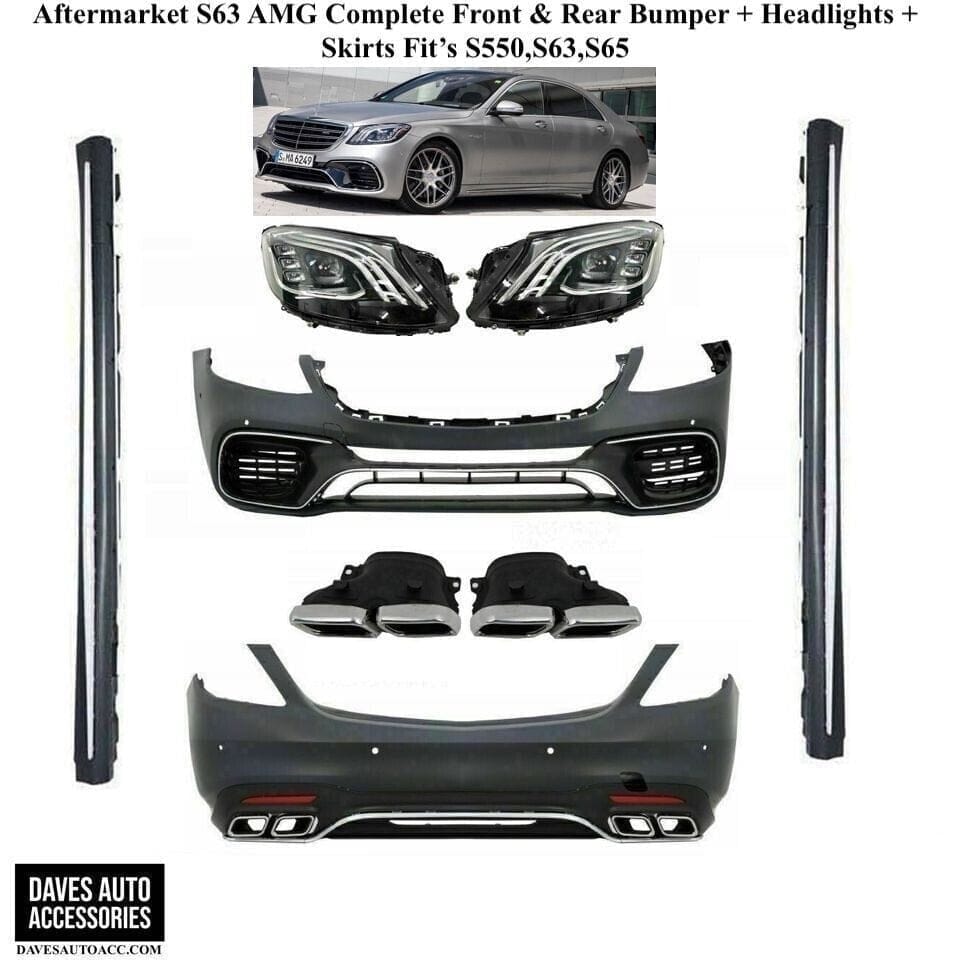 Forged LA VehiclePartsAndAccessories S63 AMG bumpers body kit grille Skirts S550 18+ style Fits 2014-2017 Headlights