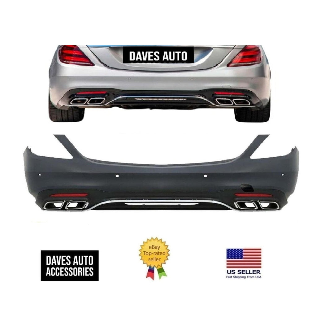 BMW VehiclePartsAndAccessories S63 AMG Rear Bumper Full Tips Diffuser Body Kit S550 facelift 2014-2020 S-Class
