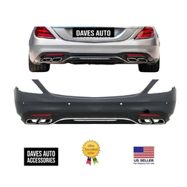 BMW VehiclePartsAndAccessories S63 AMG Rear Bumper Full Tips Diffuser Body Kit S550 facelift 2014-2020 S-Class