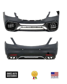 Mercedes-Benz VehiclePartsAndAccessories S63 bumper body kit S550 AMG Fits 2014-2017 Tips Front Rear Mesh 18+ style W222