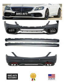 Mercedes-Benz VehiclePartsAndAccessories S63 Bumper front rear Body kit Muffler tips Skirts S550 S560 S-Class facelift