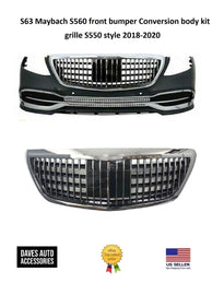 Mercedes-Benz VehiclePartsAndAccessories S63 Maybach S560 front bumper Conversion body kit grille S550 style 2018-2020