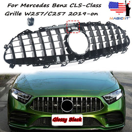 Forged LA VehiclePartsAndAccessories Shiny Black GT-R Front Bumper Grille For Mercedes Benz W257 C257 CLS-CLASS 2019+