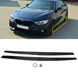 Side Skirt Spoiler Glossy Black Fit for BMW F32 4-Series M-Tech M Sport bumper