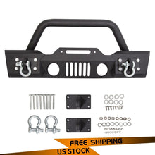 Load image into Gallery viewer, Forged LA VehiclePartsAndAccessories Stubby Front Bumper Winch Plate w/Fog Light Housing For 07-18 Jeep Wrangler JK