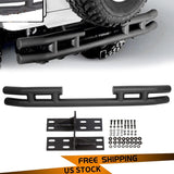 Textured Black Rear Double Tube Bumper For 97-06 TJ / 86-96 YJ Jeep Wrangler New