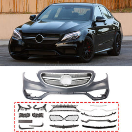 Forged LA VehiclePartsAndAccessories Unpainted C63 AMG Style Front Bumper kit W/ PDC for Mercede Benz W205 C300 C400