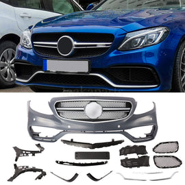 Forged LA VehiclePartsAndAccessories Unpainted C63 AMG Style Front Bumper kit W/ PDC for Mercede Benz W205 C300 C400